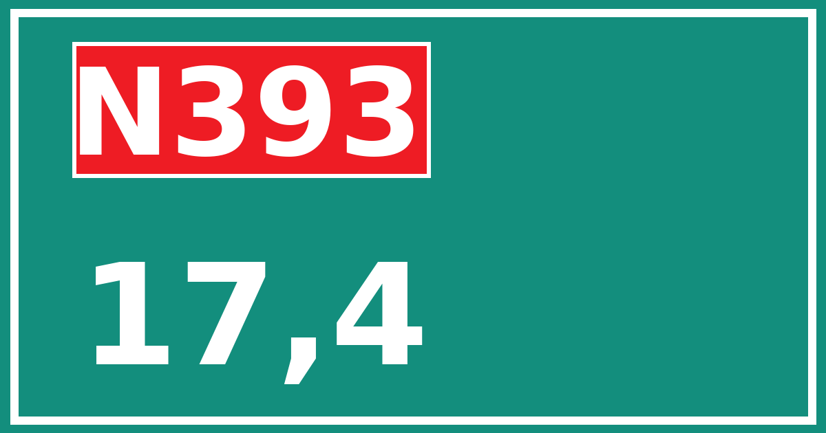 Hectometerbord N393 17,4
