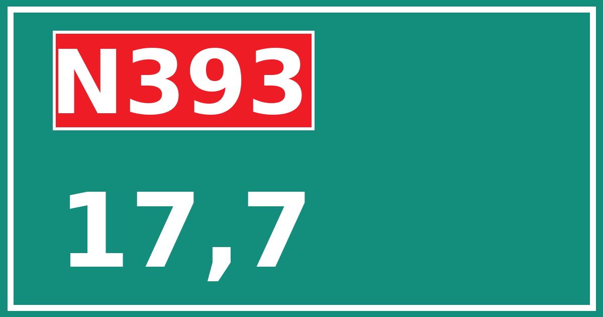 Hectometerbord N393 17,7