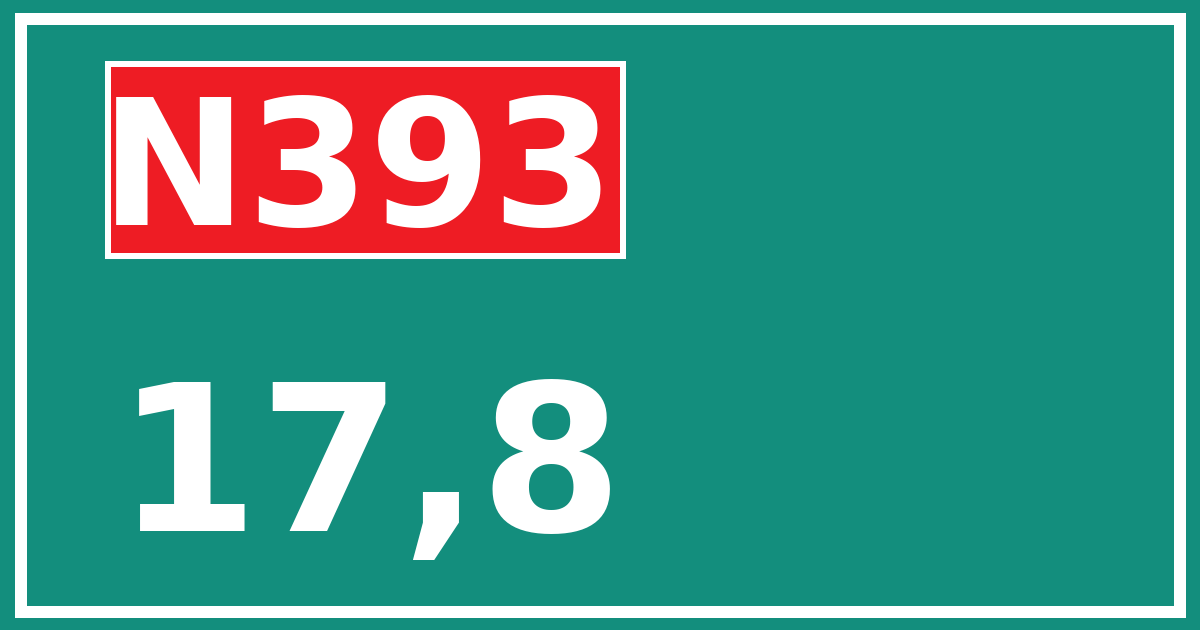 Hectometerbord N393 17,8
