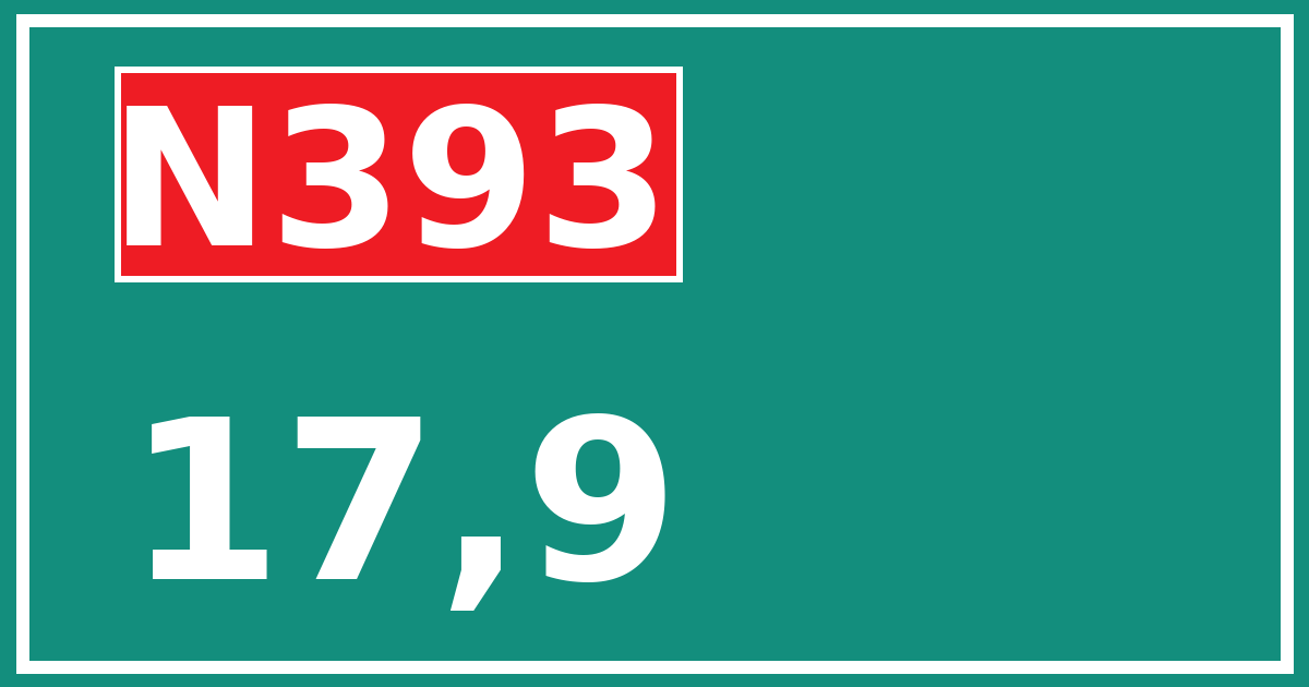 Hectometerbord N393 17,9