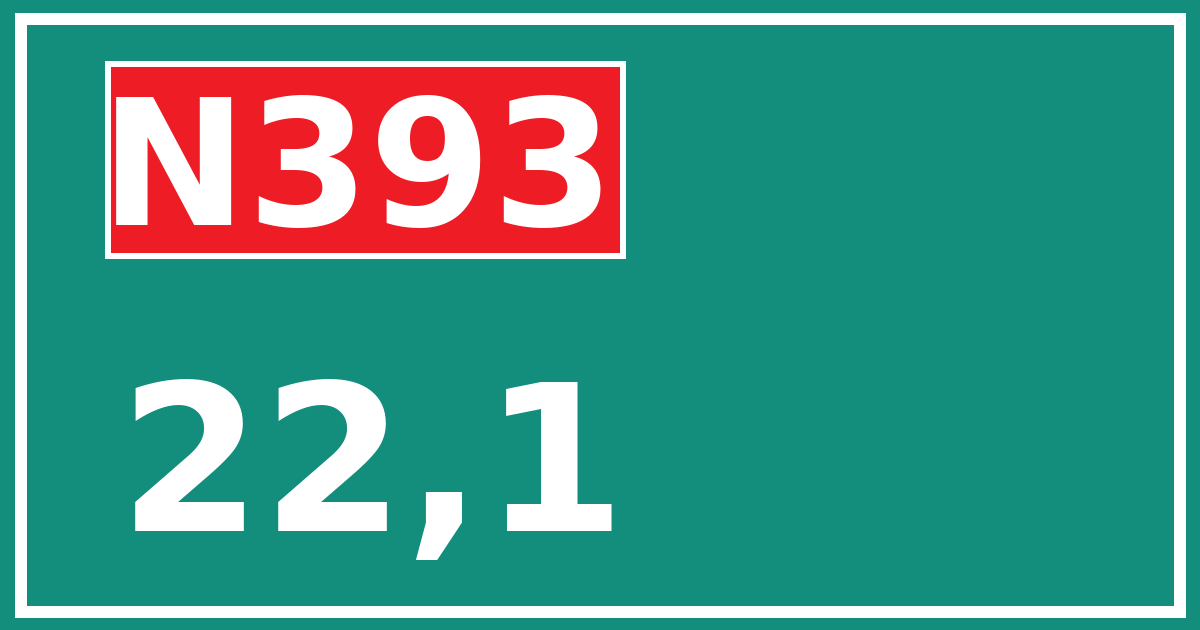Hectometerbord N393 22,1