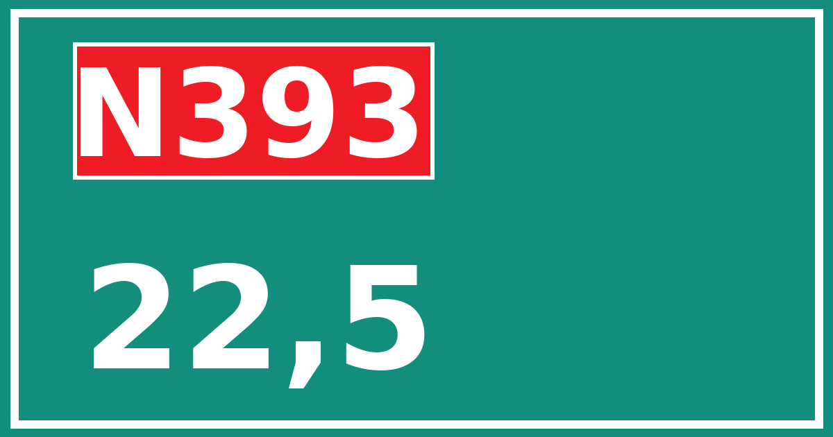 Hectometerbord N393 22,5