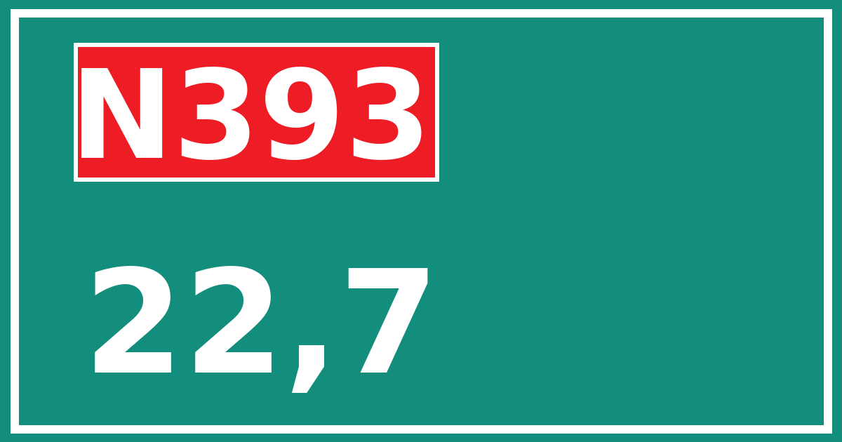 Hectometerbord N393 22,7