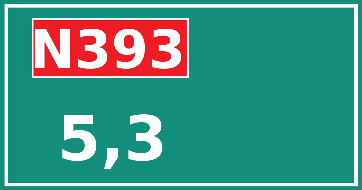 Hectometerbord N393 5,3