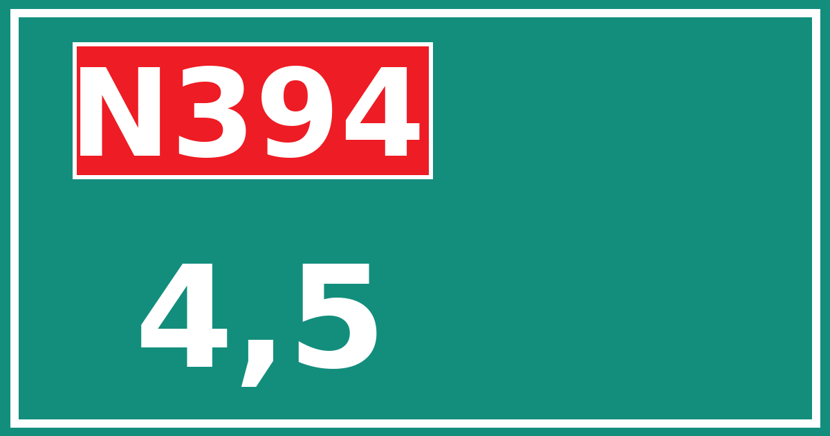 Hectometerbord N394 4,5