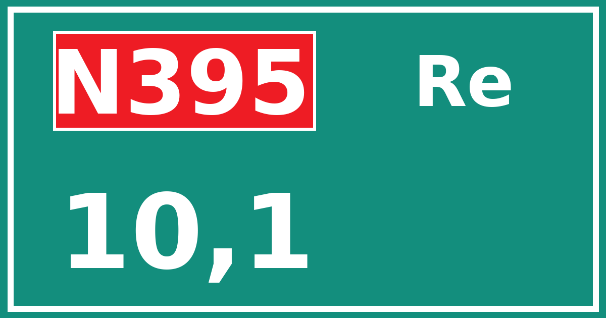 Hectometerbord N395 10,1 zijde Re