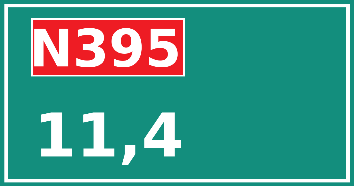 Hectometerbord N395 11,4