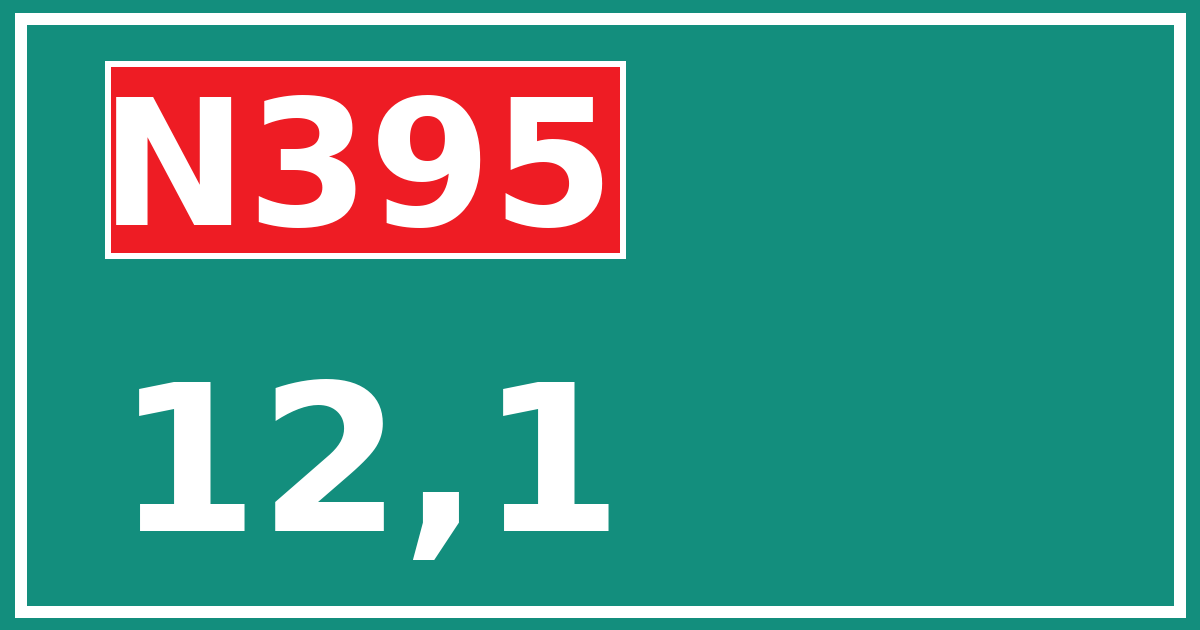 Hectometerbord N395 12,1