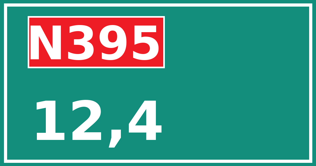 Hectometerbord N395 12,4