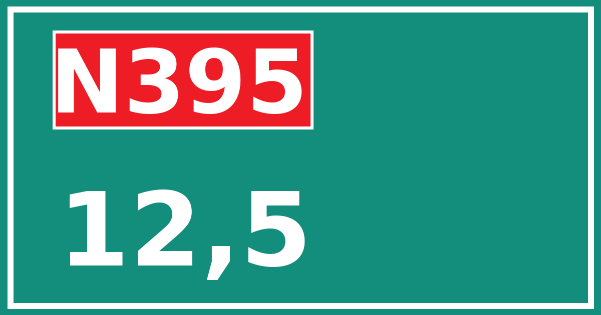 Hectometerbord N395 12,5