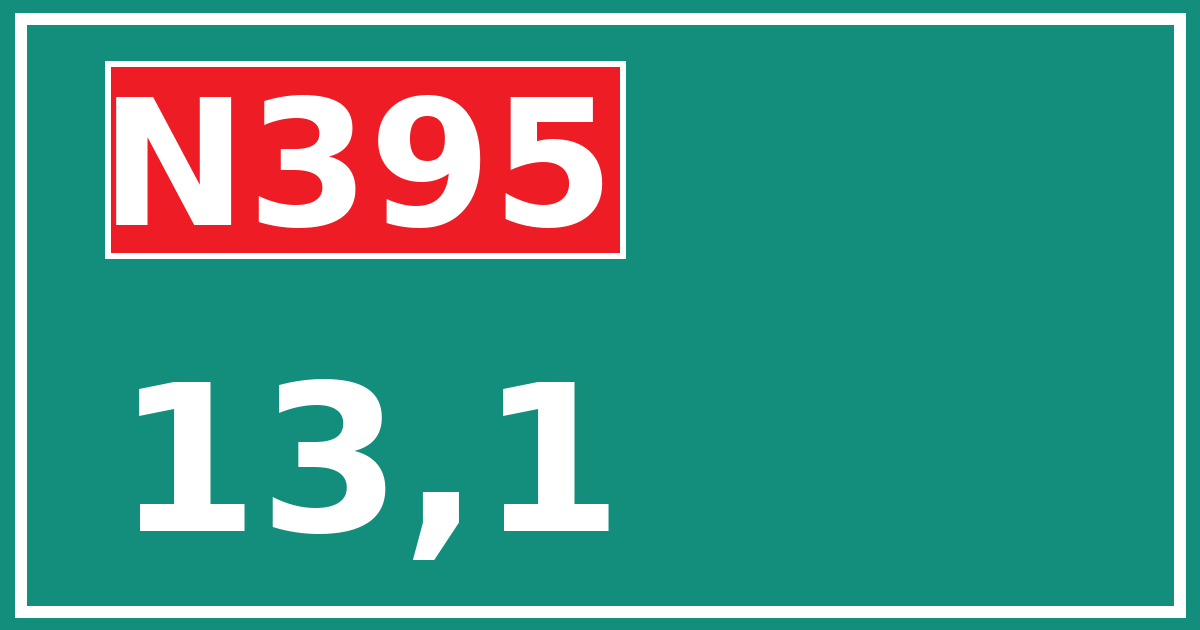 Hectometerbord N395 13,1