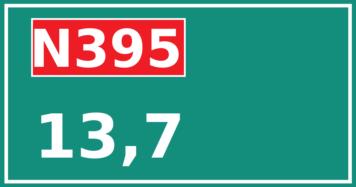 Hectometerbord N395 13,7