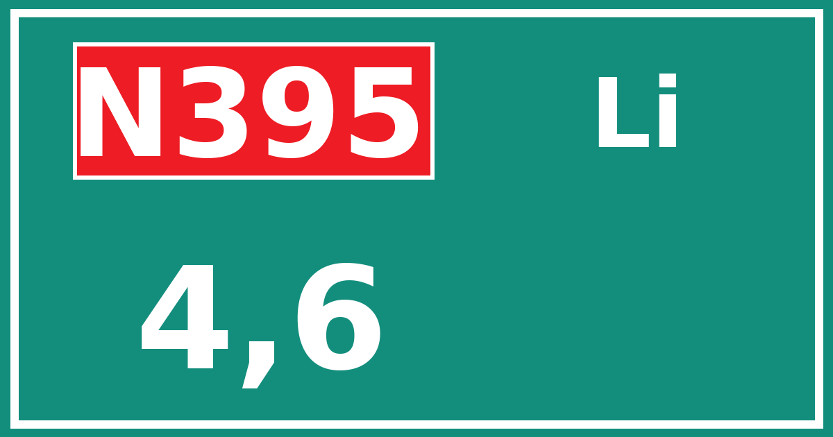 Hectometerbord N395 4,6 zijde Li