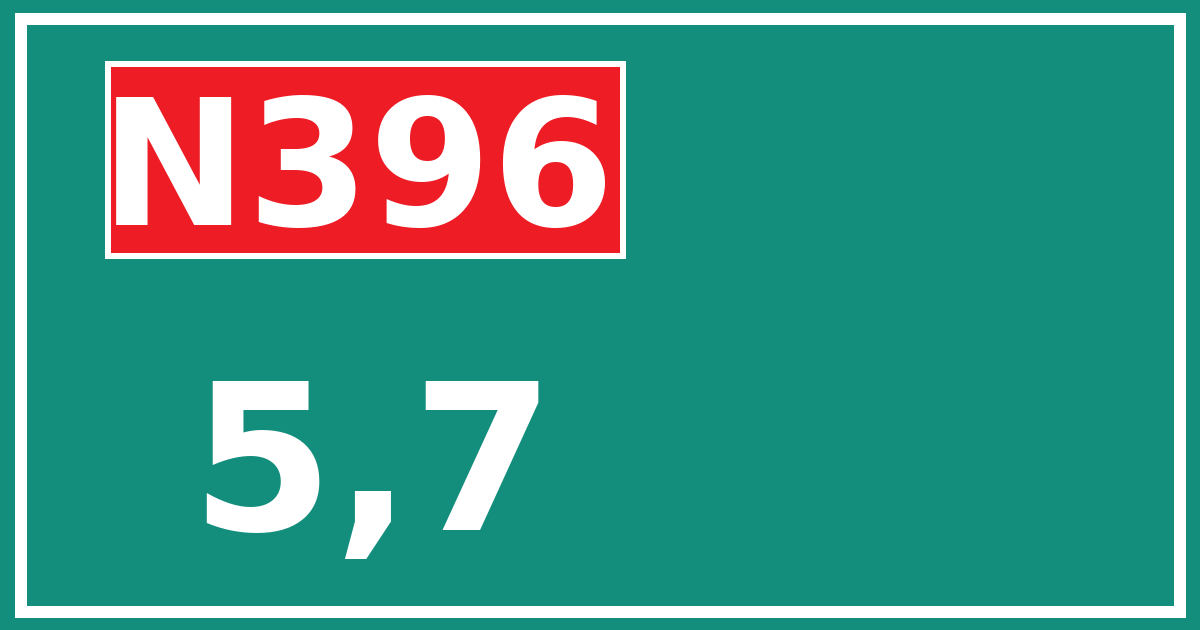 Hectometerbord N396 5,7