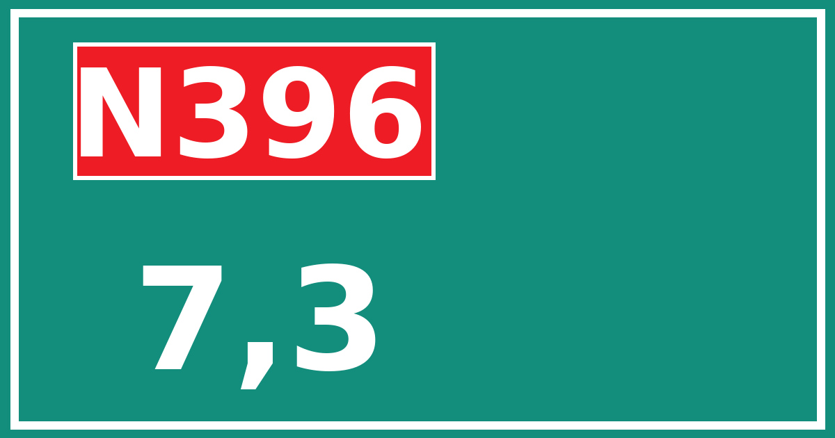Hectometerbord N396 7,3
