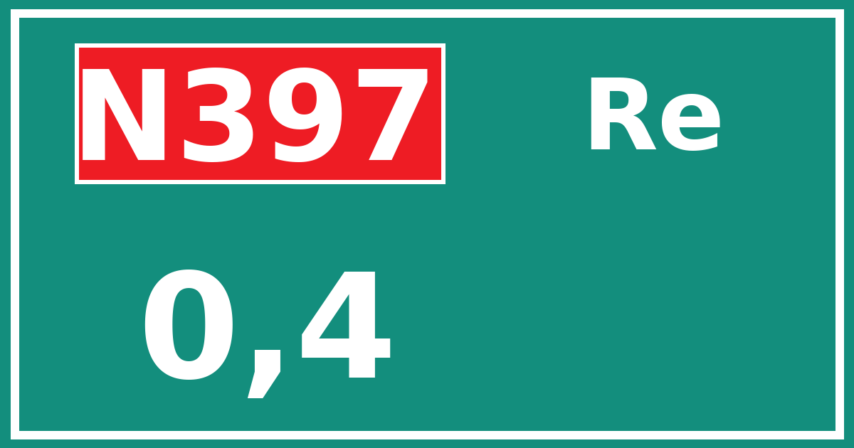 Hectometerbord N397 0,4 zijde Re