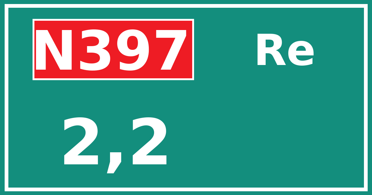 Hectometerbord N397 2,2 zijde Re