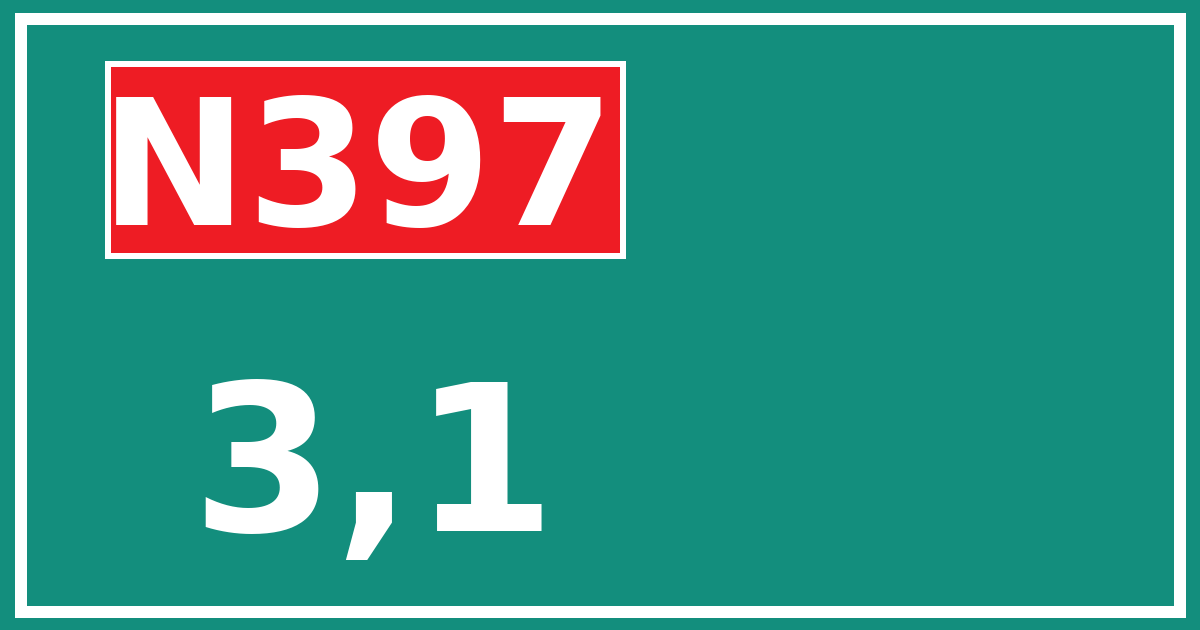 Hectometerbord N397 3,1
