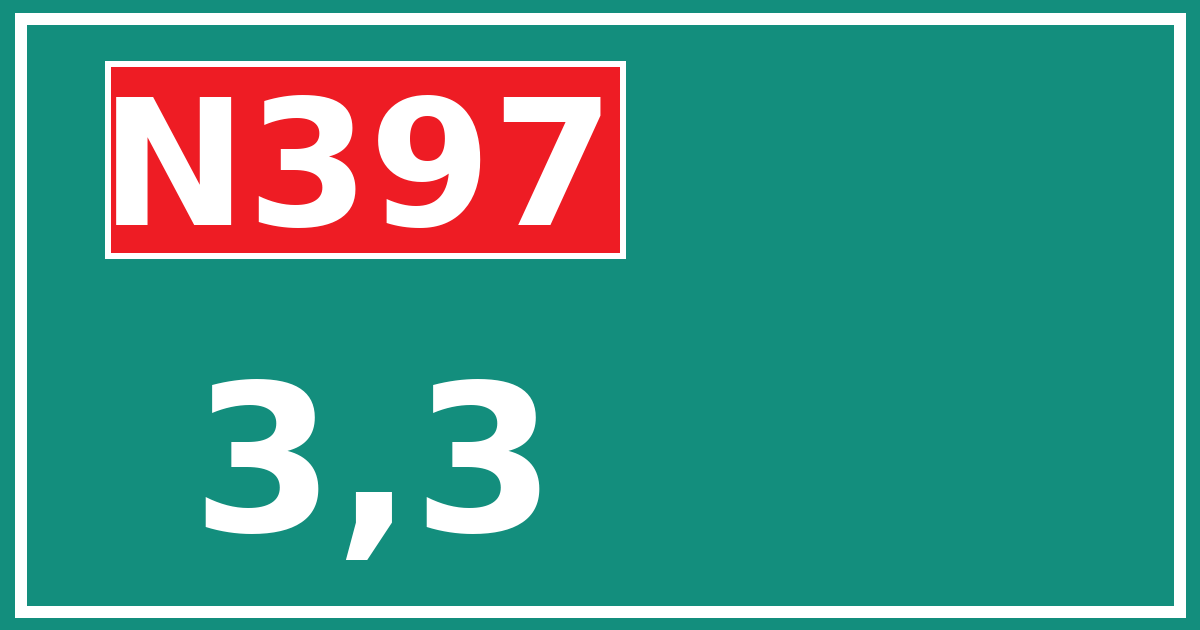 Hectometerbord N397 3,3