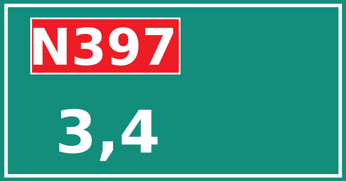 Hectometerbord N397 3,4