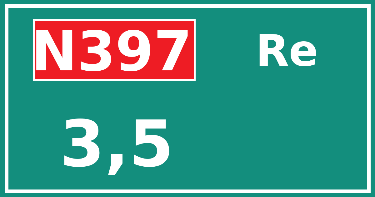 Hectometerbord N397 3,5 zijde Re