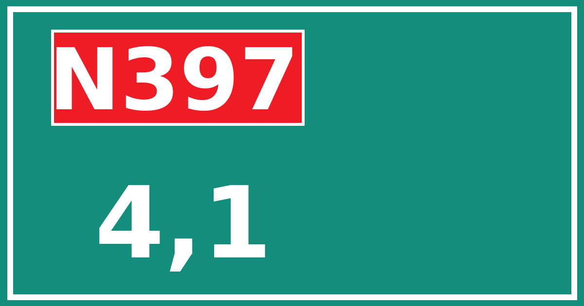 Hectometerbord N397 4,1