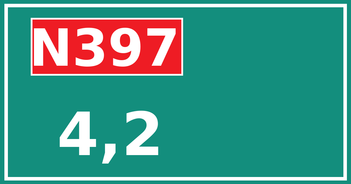 Hectometerbord N397 4,2