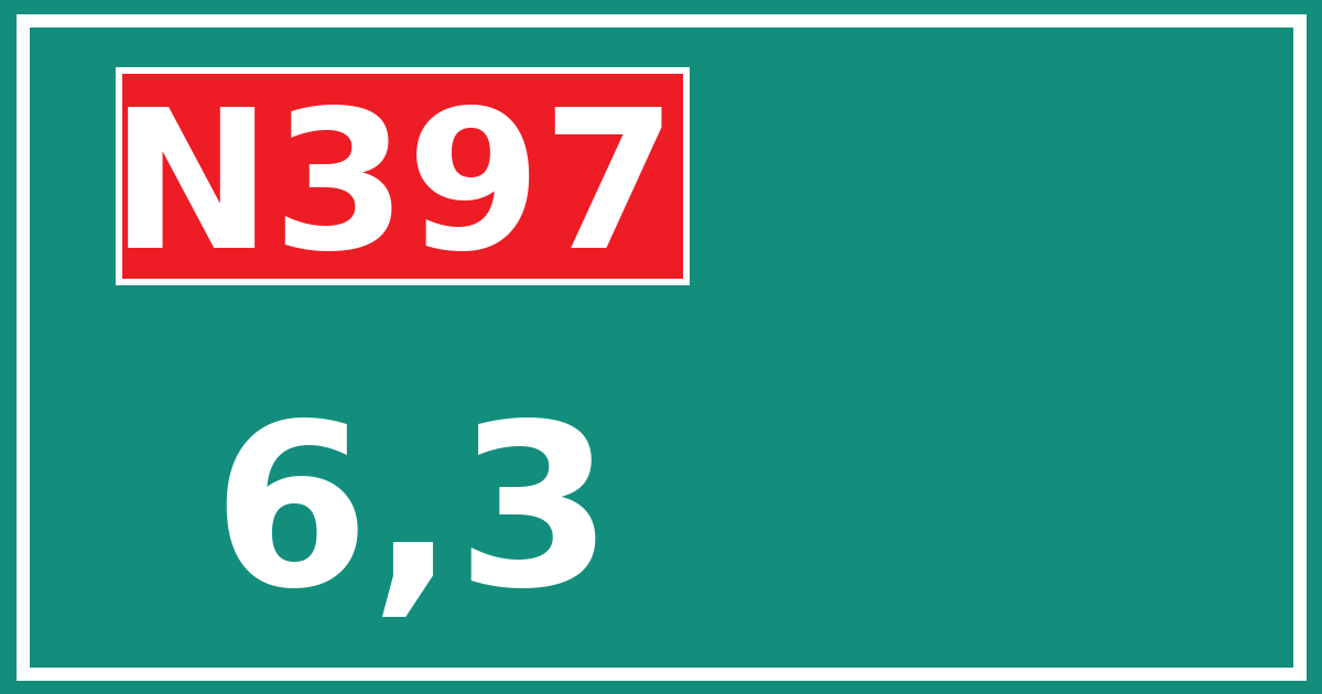 Hectometerbord N397 6,3