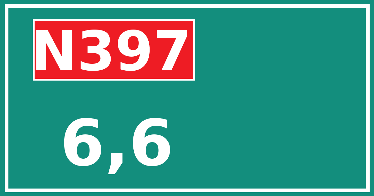 Hectometerbord N397 6,6