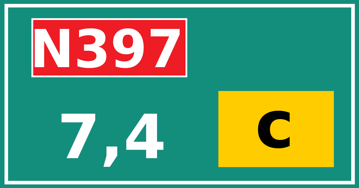Hectometerbord N397 7,4 letter c