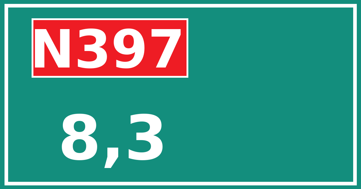 Hectometerbord N397 8,3