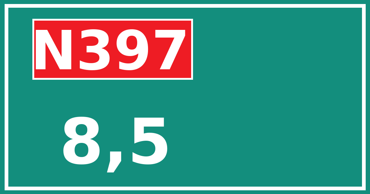 Hectometerbord N397 8,5