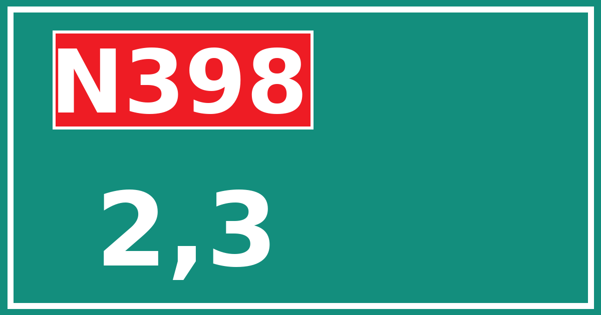 Hectometerbord N398 2,3