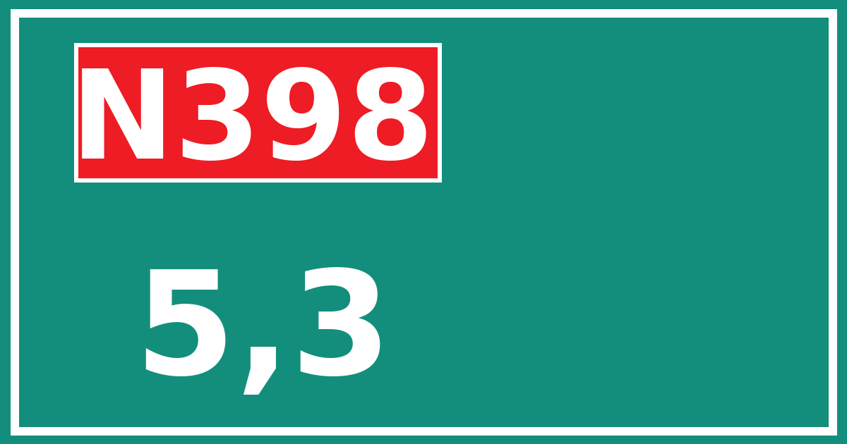 Hectometerbord N398 5,3