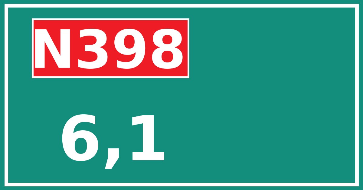 Hectometerbord N398 6,1