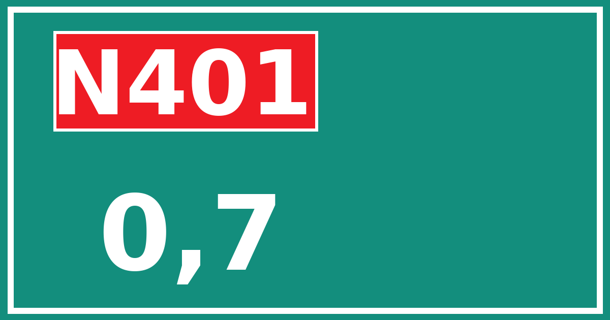 Hectometerbord N401 0,7