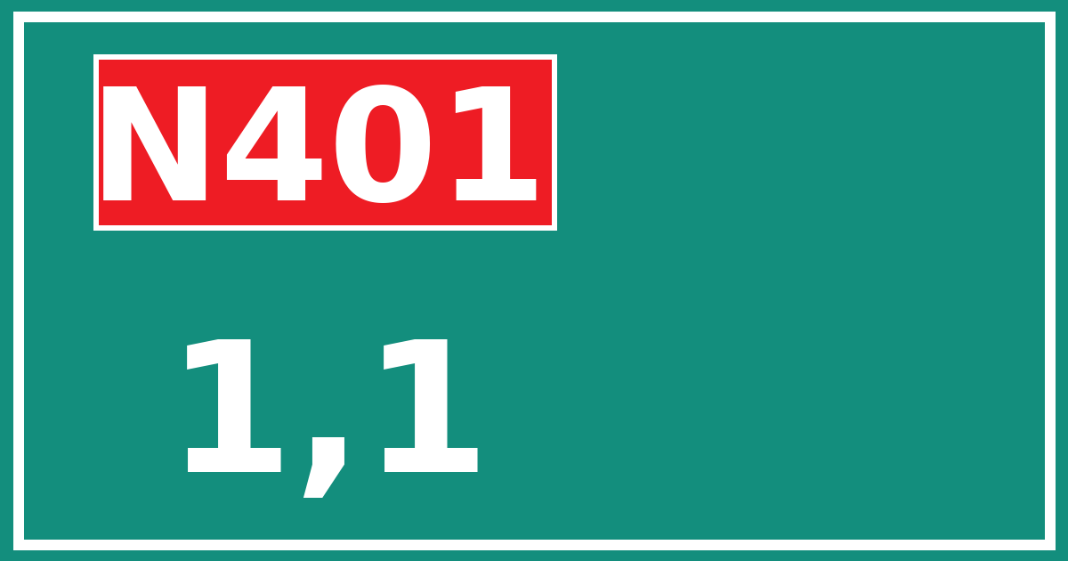 Hectometerbord N401 1,1