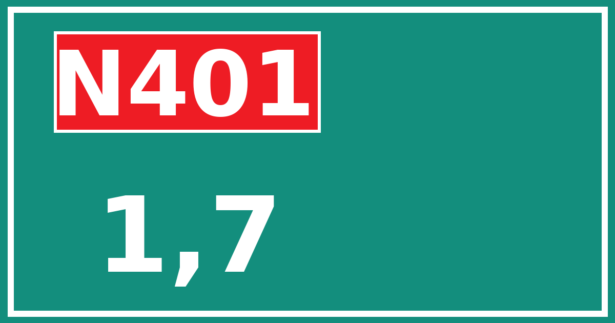Hectometerbord N401 1,7