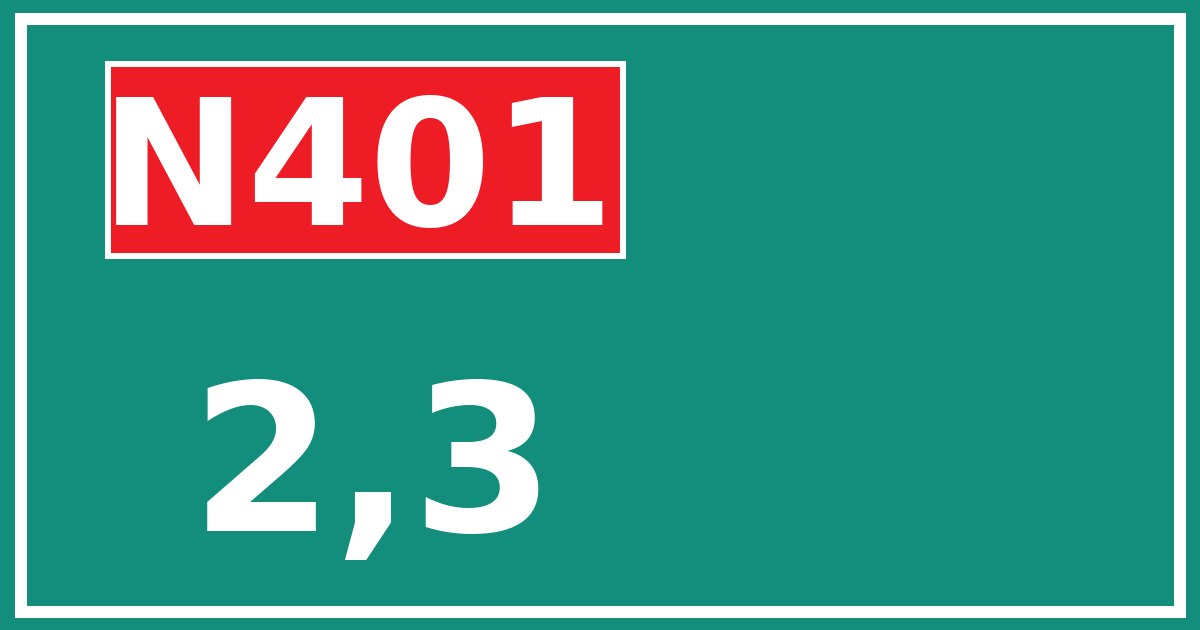 Hectometerbord N401 2,3