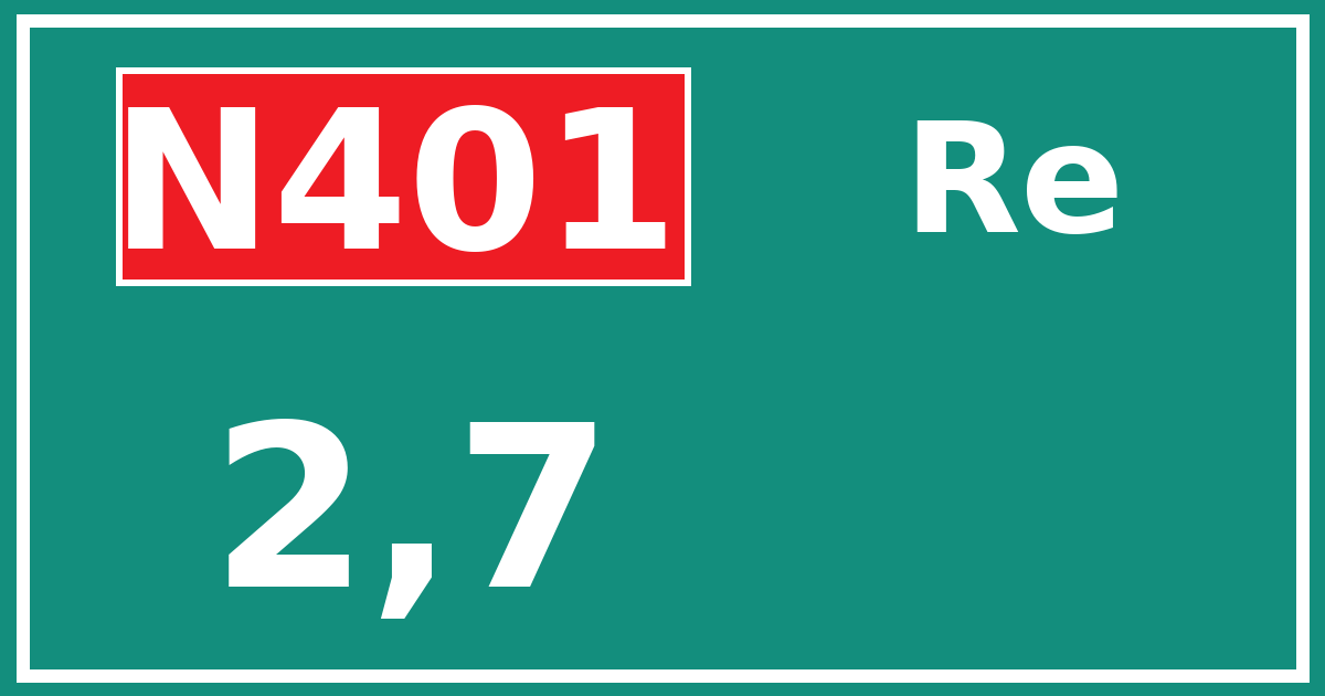 Hectometerbord N401 2,7 zijde Re