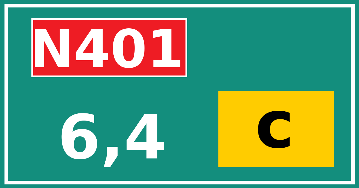 Hectometerbord N401 6,4 letter c