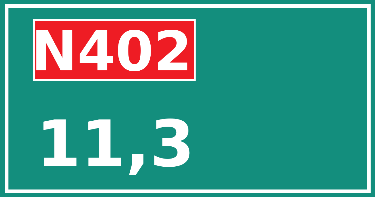 Hectometerbord N402 11,3