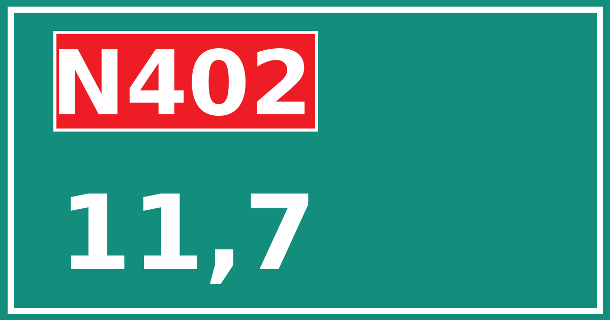 Hectometerbord N402 11,7