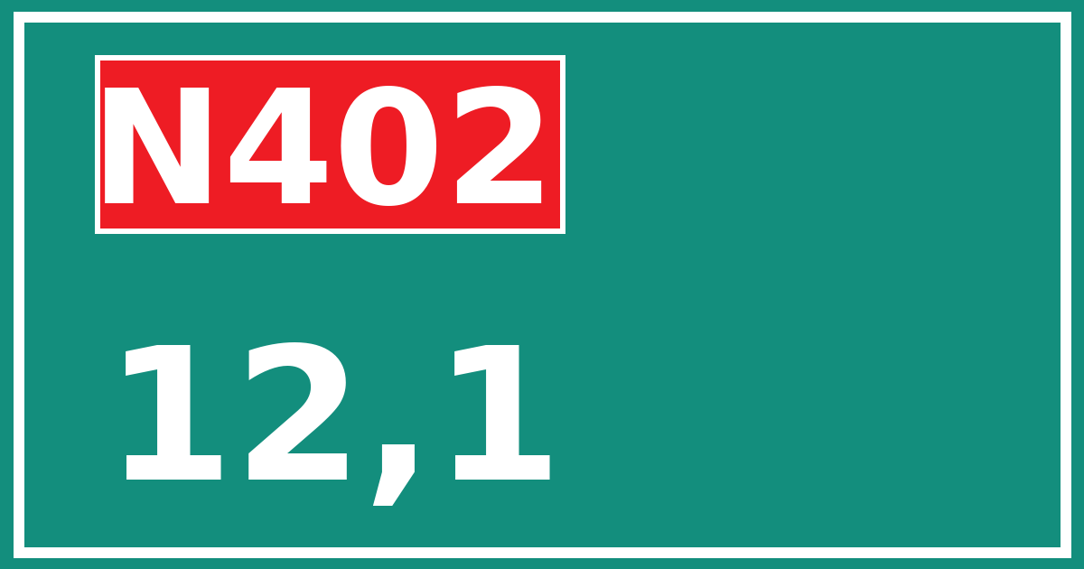 Hectometerbord N402 12,1