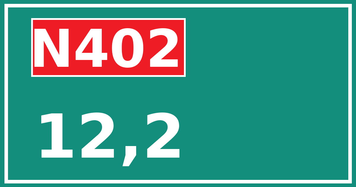 Hectometerbord N402 12,2