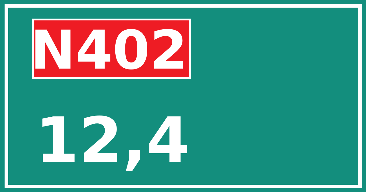 Hectometerbord N402 12,4
