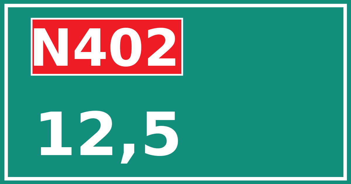 Hectometerbord N402 12,5