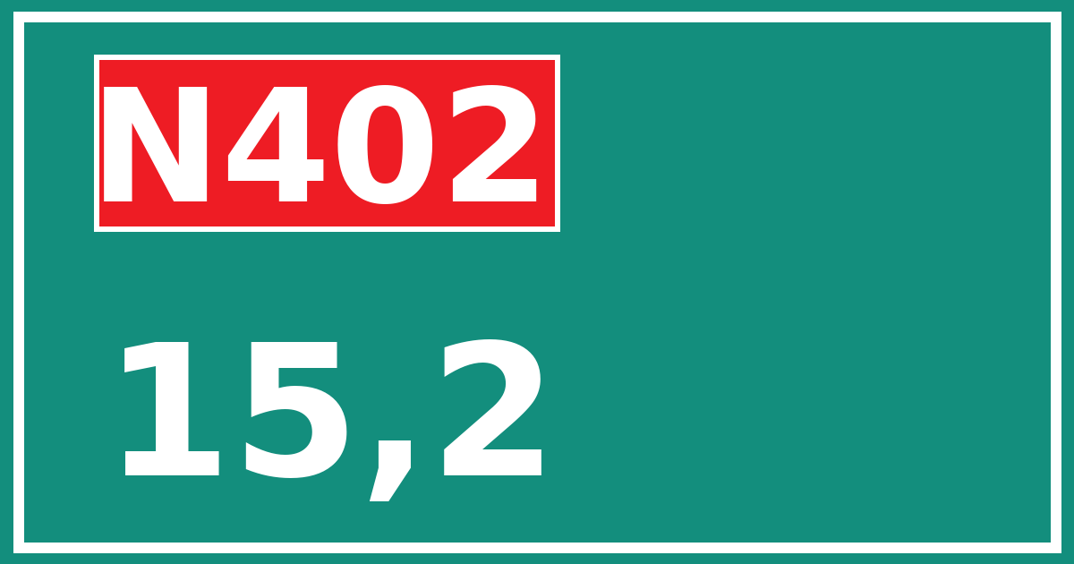 Hectometerbord N402 15,2