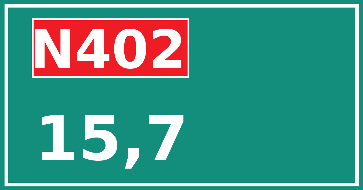 Hectometerbord N402 15,7
