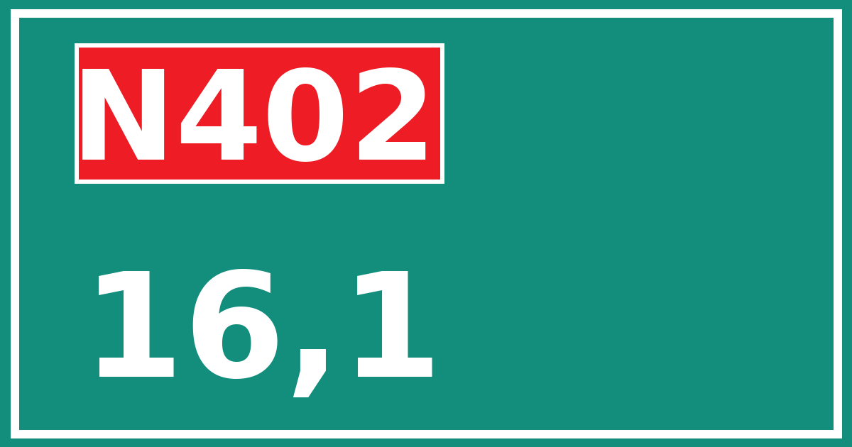 Hectometerbord N402 16,1